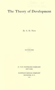 Cover of: The theory of development by Adolph H. Nietz