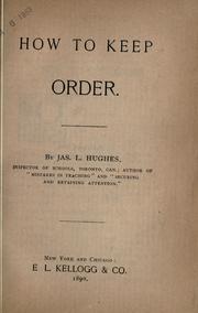 Cover of: How to keep order