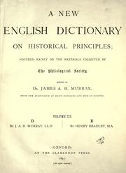 Cover of: A new English dictionary on historical principles (vol 3): founded mainly on the materials collected by the Philological Society
