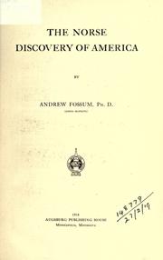 Cover of: The Norse discovery of America by Andrew Fossum