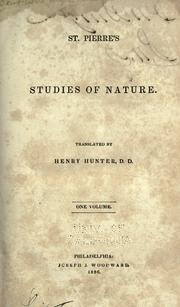St. Pierre's studies of nature by Bernardin de Saint-Pierre