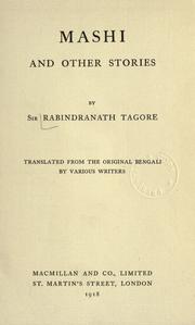 Cover of: Mashi, and other stories. by Rabindranath Tagore