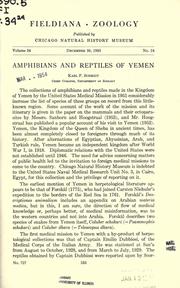 Cover of: Amphibians and reptiles of Yemen