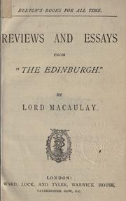 Cover of: Reviews and essays from The Edinburgh.