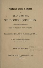 Extract from a diary of Rear-Admiral Sir George Cockburn by Cockburn, George Sir
