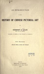 Cover of: An introduction to the history of Chinese pictorial art by Herbert Allen Giles