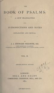 Cover of: The Book of Psalms by J. J. Stewart Perowne