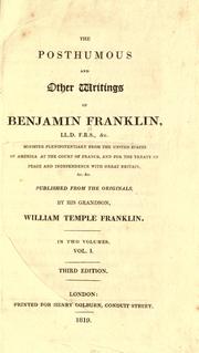 Cover of: The posthumous and other writings of Benjamin Franklin 