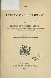 Cover of: The poetry of the Orient. by William Rounseville Alger