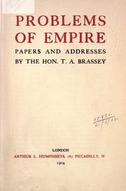 Cover of: Problems of empire by Brassey, T. A. Earl
