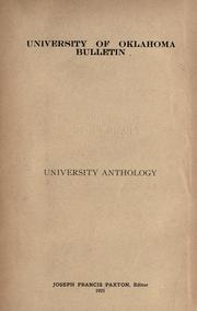 Cover of: University anthology