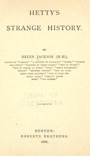 Cover of: Hetty's strange history by Helen Hunt Jackson