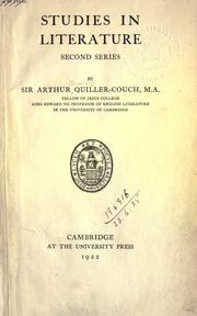 Studies In Literature - Second Series by Arthur Quiller-Couch