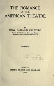 Cover of: romance of the American theatre