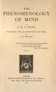 Cover of: The phenomenology of mind by Georg Wilhelm Friedrich Hegel