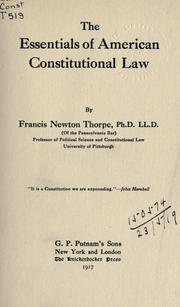 Cover of: The essentials of American Constitutional law.