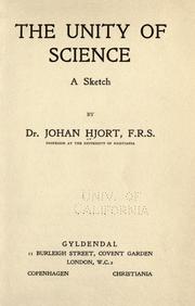 Cover of: The unity of science