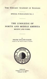 Cover of: The Lymn℗æid℗æ of North and Middle America by Frank Collins Baker