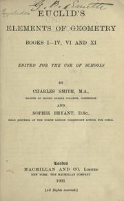 Cover of: Euclid's elements of geometry by edited for the use of schools by Charles Smith and Sophie Bryant.
