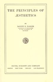 Cover of: The principles of aesthetics.