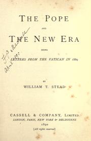 Cover of: pope and the new era: being letters from the Vatican in 1889.