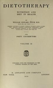 Cover of: Dietotherapy ... by Fitch, William Edward.