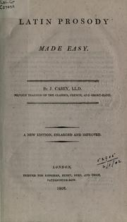 Latin prosody made easy by Carey, John