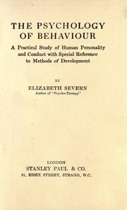 Cover of: The psychology of behaviour by Elizabeth Severn
