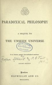 Cover of: Paradoxical philosophy: a sequel to the Unseen universe.