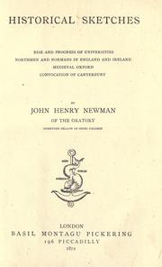 Cover of: Historical sketches by John Henry Newman