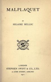 Cover of: Malplaquet by Hilaire Belloc