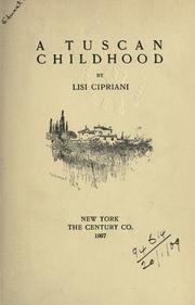Cover of: A Tuscan childhood.