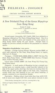 Cover of: A new pelobatid frog of the genus Megophrys from Hong Kong