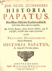 Cover of: Historia Papatus by Johann Heinrich Heidegger