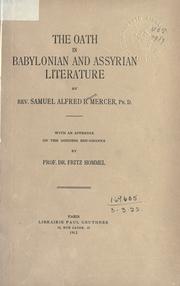 Cover of: The oath in Babylonian and Assyrian literature