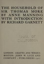 Cover of: The household of Sir Thomas More