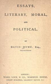 Essays, literary, moral, and political by David Hume