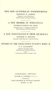 Cover of: Studies in the palm genus Syagrus Mart. II by Sidney F. Glassman