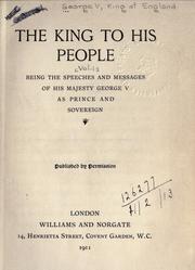 Cover of: The King to his people. by George V King of Great Britain