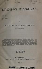 Cover of: Episcopacy in Scotland by Sands, Christopher N. Johnston Lord