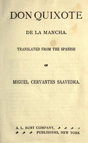 Cover of: Don Quixote de la Mancha.
