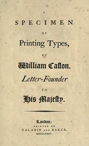 Cover of: A specimen of printing types
