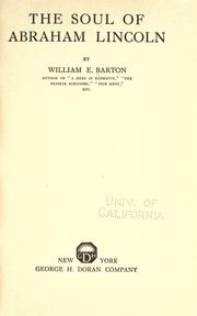 Cover of: The soul of Abraham Lincoln by William Eleazar Barton