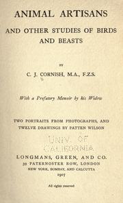 Cover of: Animal artisans and other studies of birds and beasts by C. J. Cornish