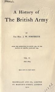 Cover of: A history of the British army. by Fortescue, J. W. Sir