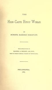 Cover of: The high-caste Hindu woman by Ramabai Sarasvati Pandita