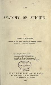 Cover of: The anatomy of suicide
