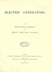 Cover of: Electric generators by H. F. Parshall