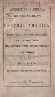 Cover of: Antiquities of America by Davis, A.