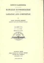 Cover of: Genus Labordia. by Earl Edward Sherff